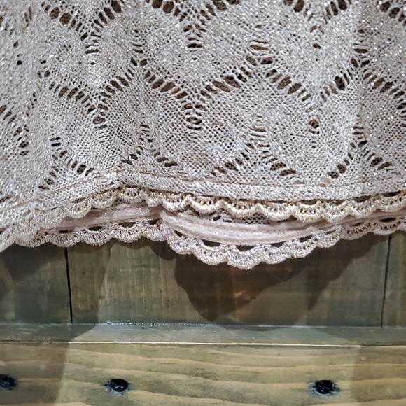 Tan Sheath Midi Dress with Flutter Cap Sleeves - Picture 4 of 7